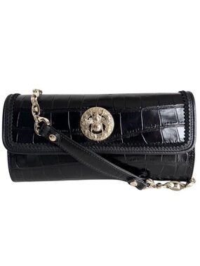 Shoulder Clutch Abigail Riggs ‘Miss Bouvier’ Black Embossed Leather